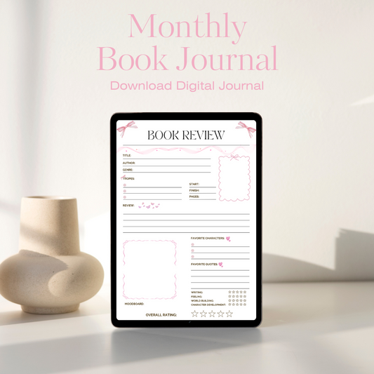Digital Monthly Book Journal – Coquette Edition